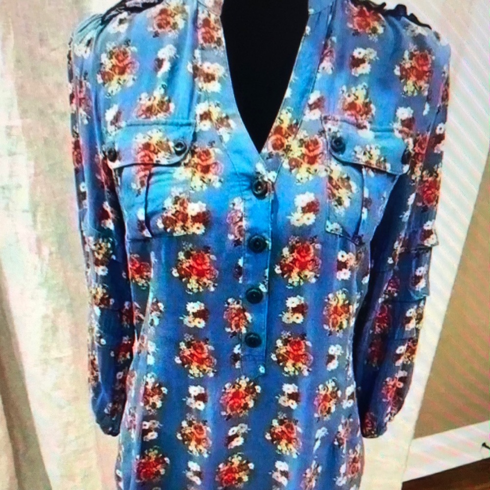 Floral Button-Up Blouse